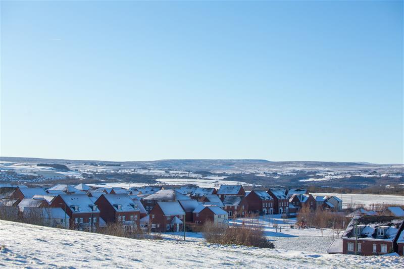 New-build homes in a winter landscape